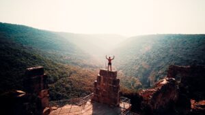 man on mountain